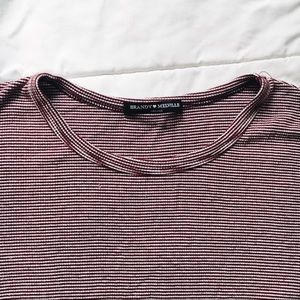 Maroon Striped Brandy Melville Tee